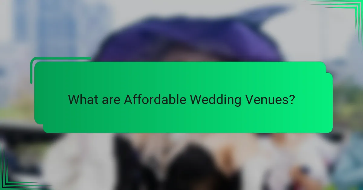 What are Affordable Wedding Venues?