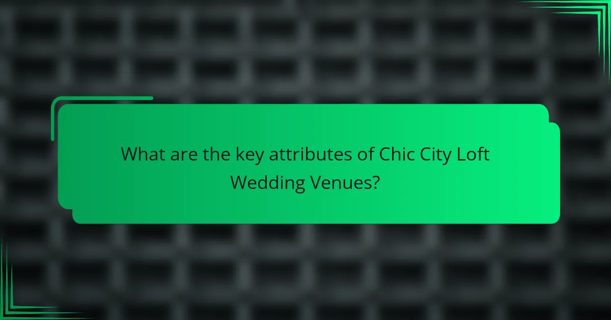 What are the key attributes of Chic City Loft Wedding Venues?