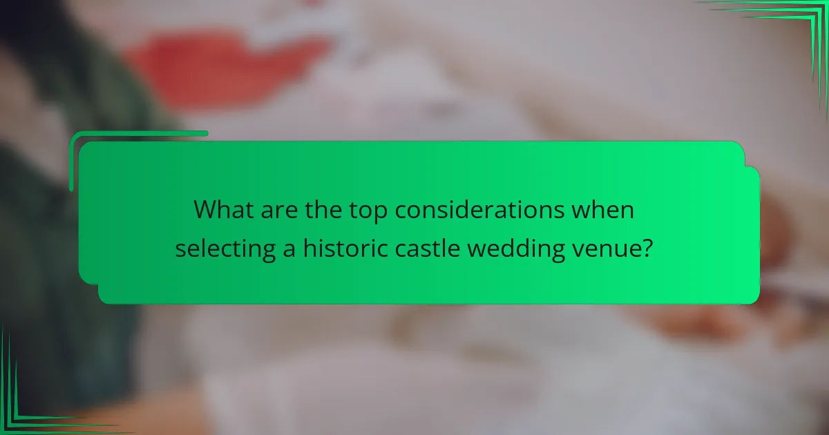 What are the top considerations when selecting a historic castle wedding venue?