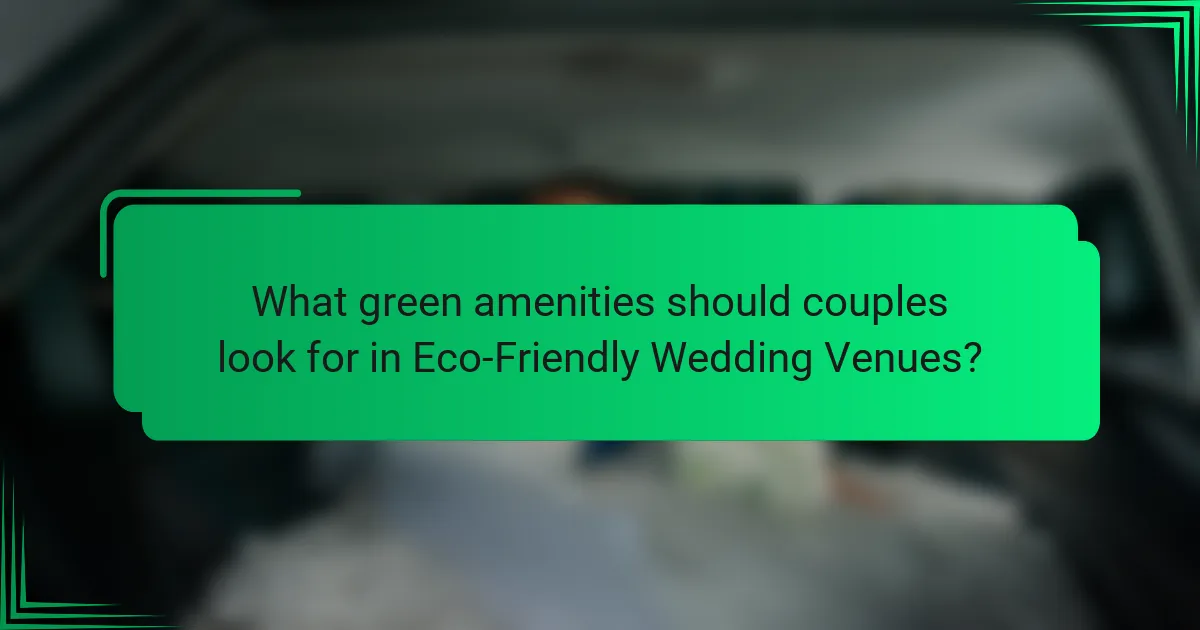 What green amenities should couples look for in Eco-Friendly Wedding Venues?